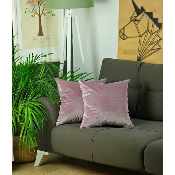 Shop Silver Orchid Daniels Velvet Blush Pink Green Throw Pillow