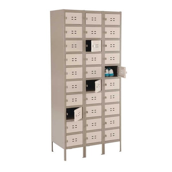 Safco 10 Tier 3 Column Steel Storage Locker - Tan - N/A