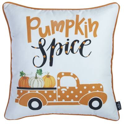 Thanksgiving Pumpkin Spice Decorative Throw Pillow Cover 18''x 18''