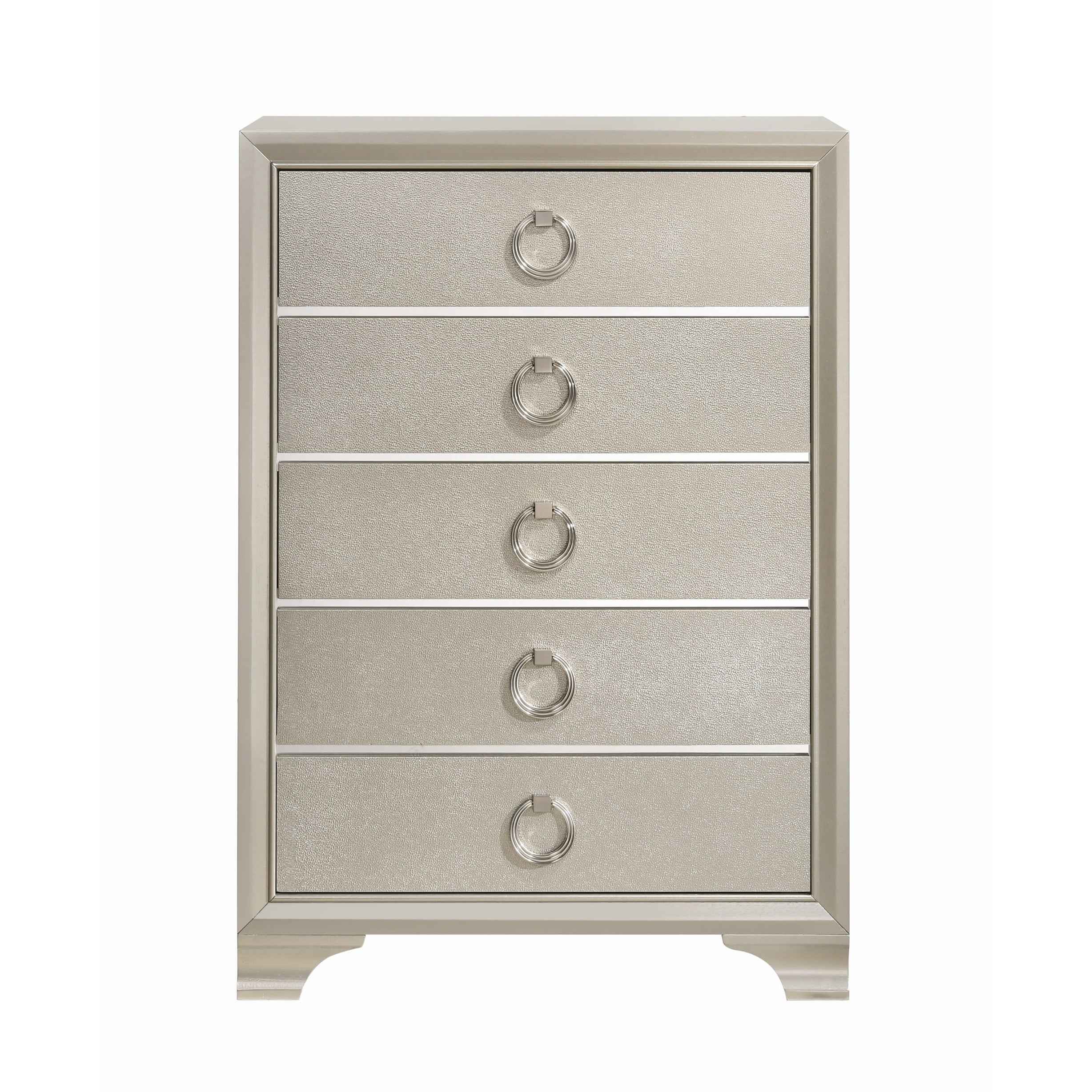 Shop Wooden Dresser With Five Drawers And Oversized Ring Handles