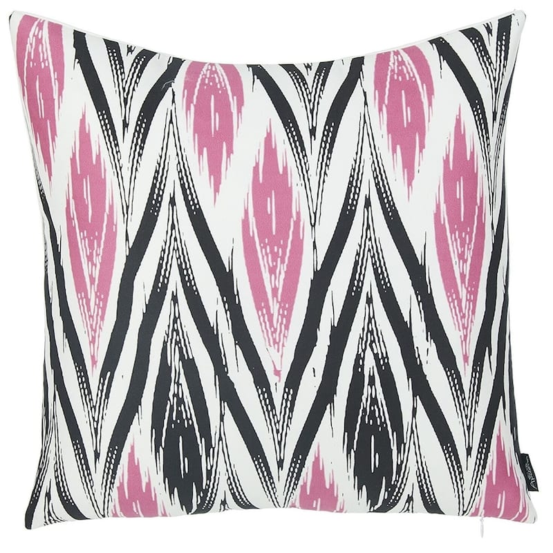 Carson Carrington Geometric Pink Ikat 18-inch Printed Throw Pillow Cover