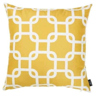 Porch & Den Pembrook Yellow Lattice Throw Pillow Cover