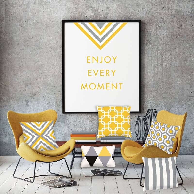 Porch & Den Pembrook Yellow Lattice Throw Pillow Cover