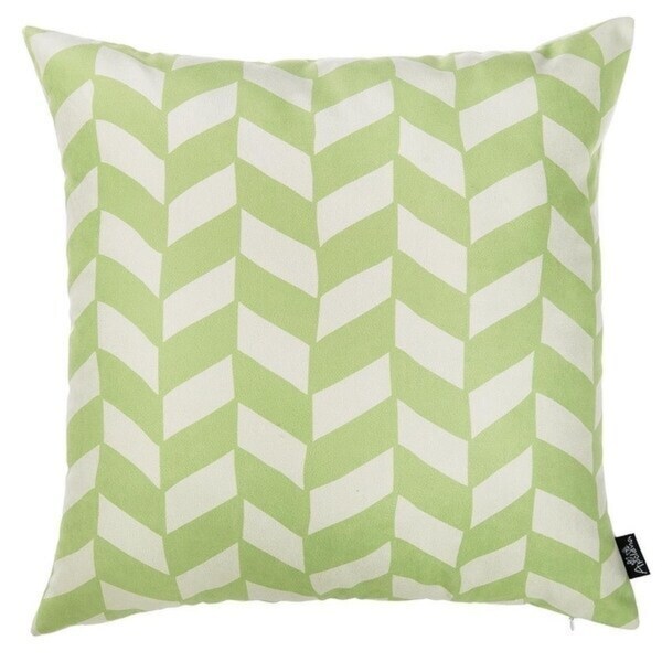green geometric pillow