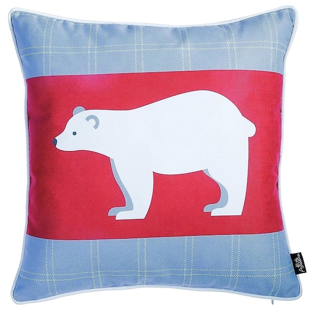 Christmas Bear Decorative Throw Pillow Cover Christmas Gift 18"x18"