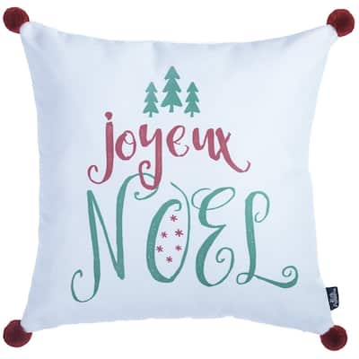 Christmas Noel Printed Throw Pillow Cover Christmas Gift 18"x18"