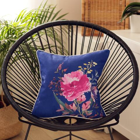 Porch & Den Francesca Square Flower Throw Pillow Cover