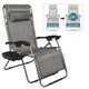 Upgrade Extra Wide Zero Gravity Chair Lounge Chairs Lawn /w Cup Holder Portable Recliner for Beach - 24" Extra Width - Thumbnail 0