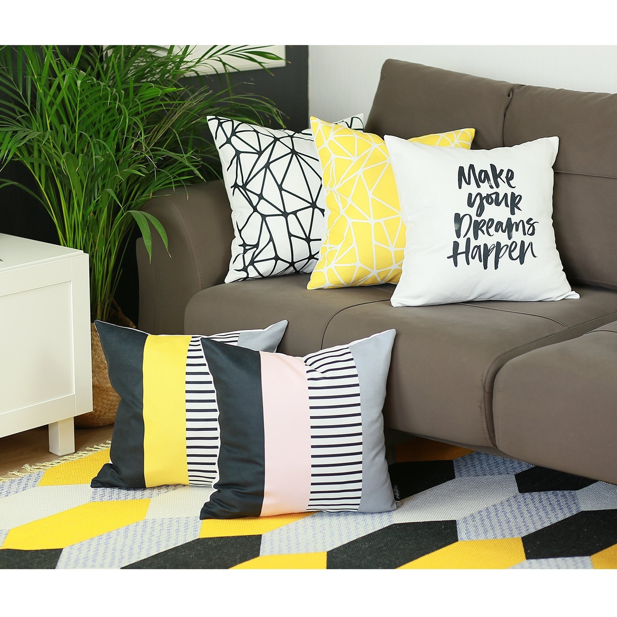 Shop Porch Den Cathedral Black White Geometric Throw Pillow
