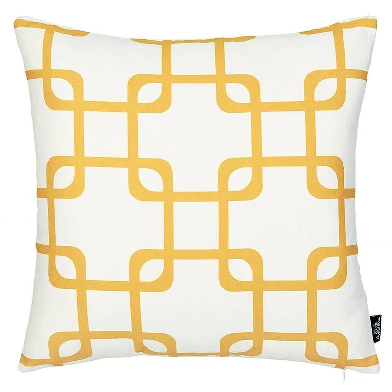 Carson Carrington Geometric Yellow Squares 18-inch Throw Pillow Cover