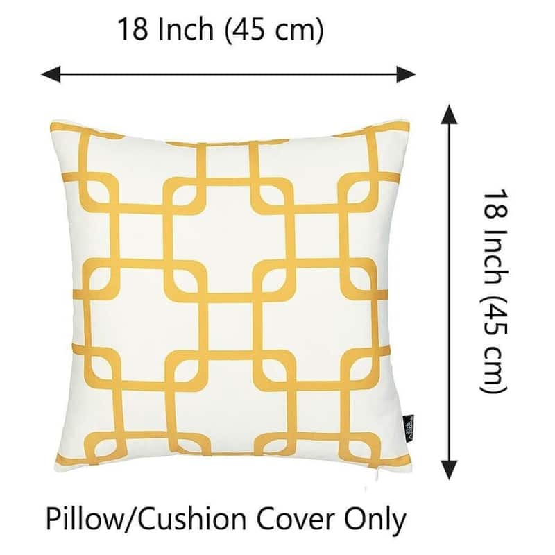Carson Carrington Geometric Yellow Squares 18-inch Throw Pillow Cover