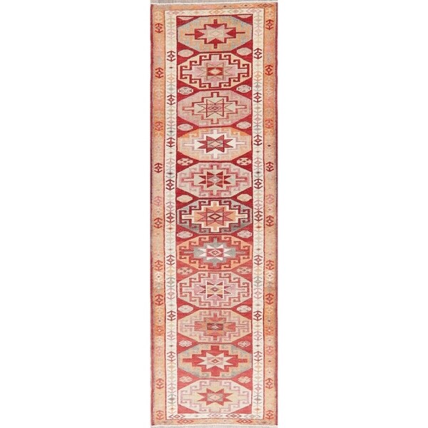 Vintage Oushak Oriental Hand Knotted Wool Turkish Rug - 11'0" x 2'10" Runner
