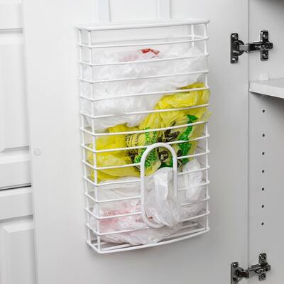 OTC Plastic Bag Organizer and Grocery Bag Holder, White