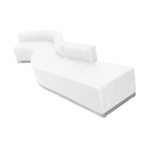 Offex 5 Piece Contemporary Melrose White Leather Reception Configuration [OFX-274344-FF]