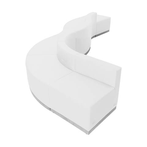 Offex 6 Piece Contemporary Melrose White Leather Reception Configuration [OFX-274342-FF]