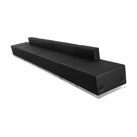 Offex 6 Piece Contemporary Black Leather Reception Configuration [OFX-274353-FF]