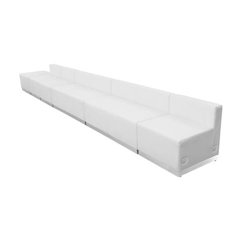 Offex 6 Piece Contemporary Melrose White Leather Reception Configuration [OFX-274326-FF]