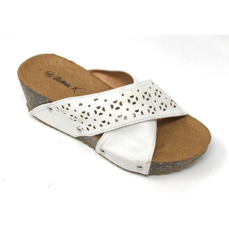 Fashion Wedge Cork Foot Bed Slippers Size 8 Overstock 28535590