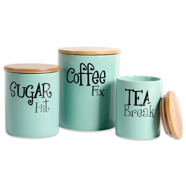 porcelain tea coffee sugar canisters
