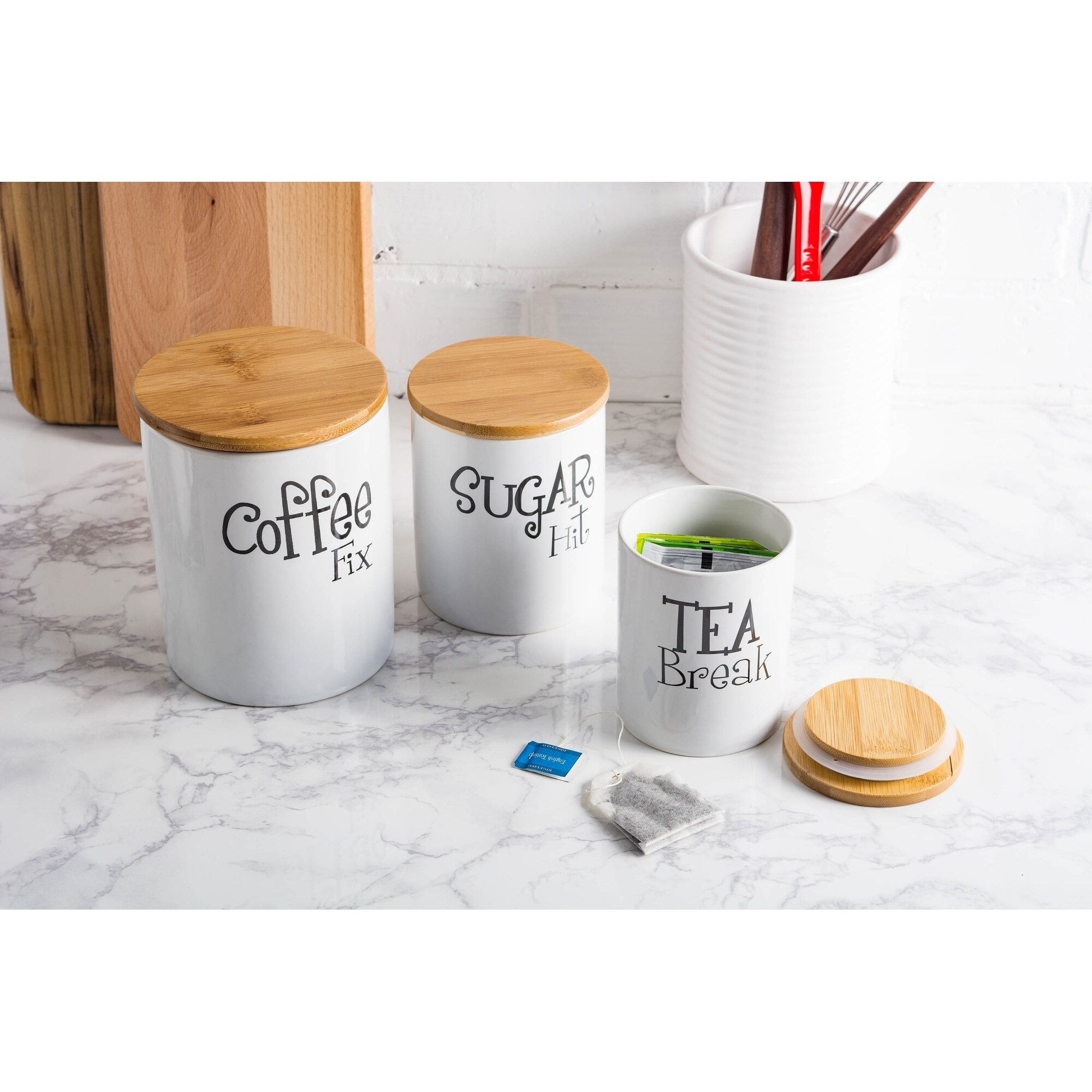 ceramic coffee tea sugar canisters