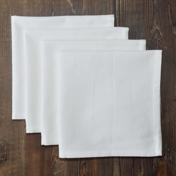 All Cotton and Linen Cloth Napkins, Dinner Napkins, White Napkins with Gold  Trim, Cotton Dinner Napkins, Linen Napkins, Home Decor, 18x18 Pack of 4  White with Beige 