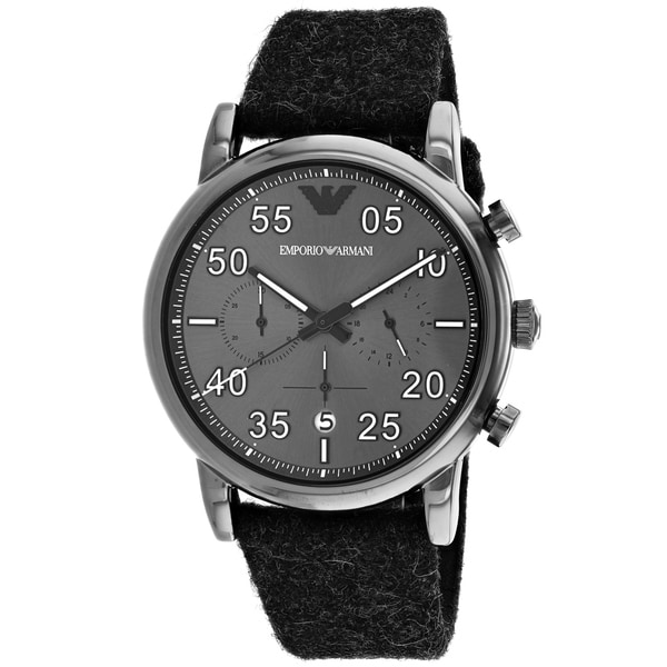 Chronograph Grey Leather Watch 