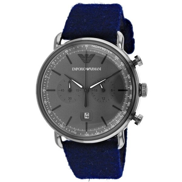 emporio armani blue leather watch