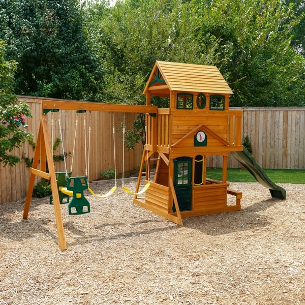 Shop Kidkraft Ashberry Wooden Swing Set Playset On Sale