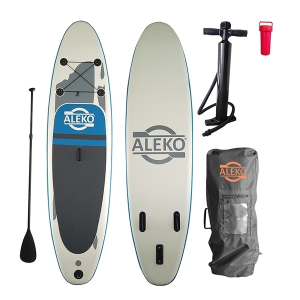 ALEKO SUP Inflatable Stand Up Paddle 10' Board 3 Fins with Carry Bag - 6 x 31 x 120 inches