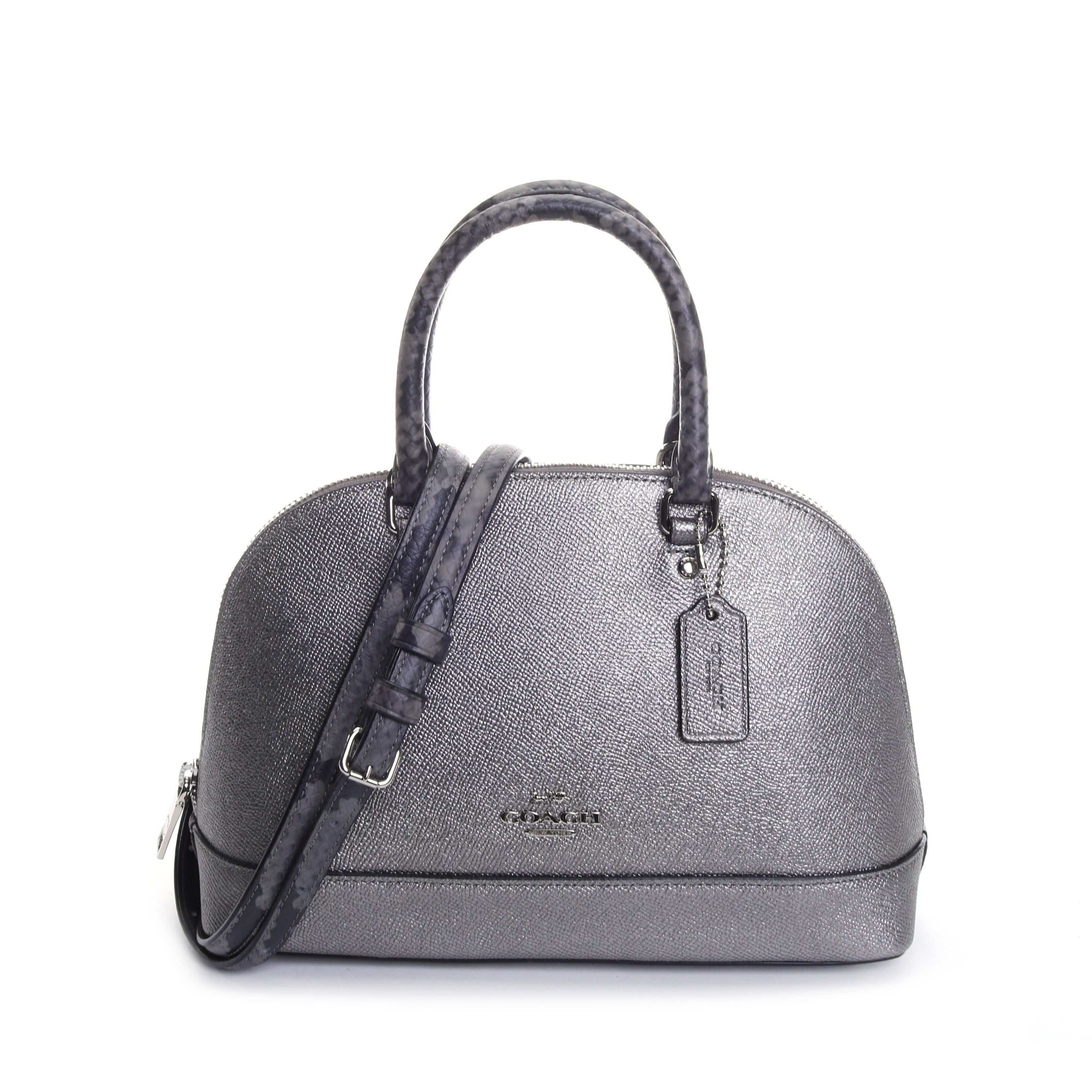 coach signature debossed patent leather mini sierra satchel