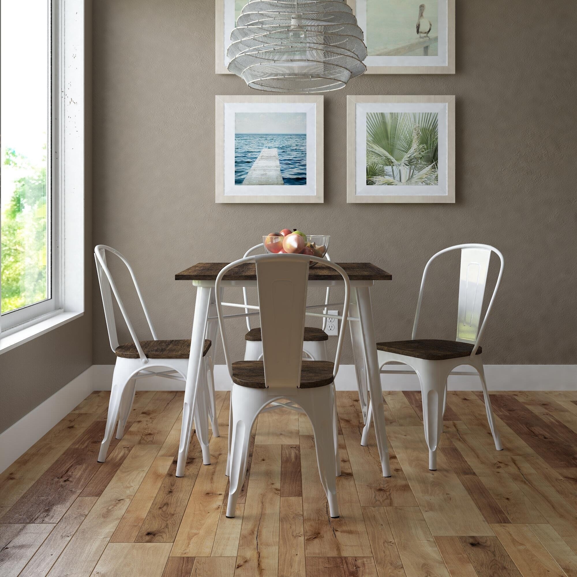 Dhp Fusion Square Dining Table With Chairs 5 Piece Set