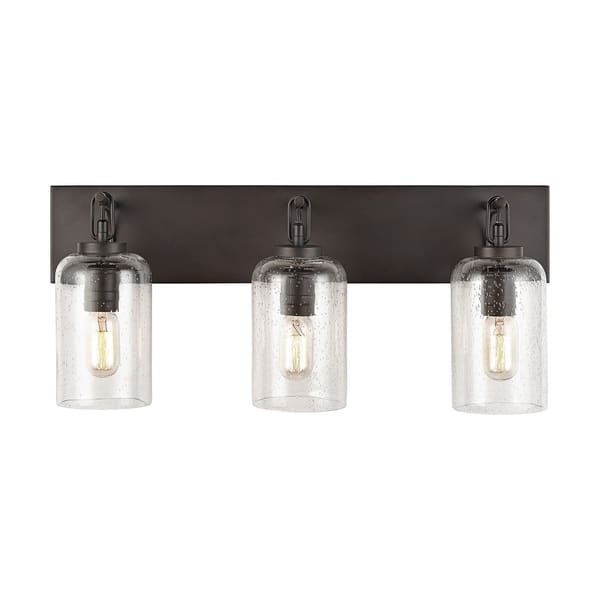 slide 2 of 4, 3-light Old Bronze Bath/Vanity Fixture