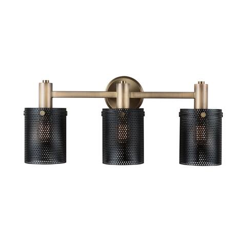 Dax 3-light Aged Brass/Black Bath/Vanity Fixture