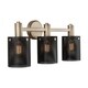 preview thumbnail 2 of 2, Dax 3-light Aged Brass/Black Bath/Vanity Fixture