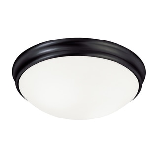 3-light Matte Black Flush Mount