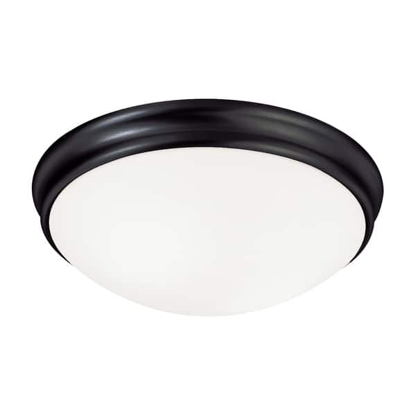 slide 1 of 1, 3-light Matte Black Flush Mount