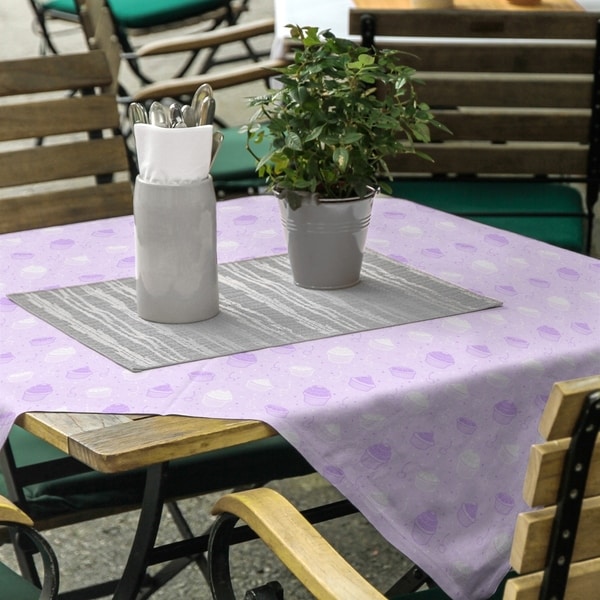 Striped Cupcake Pattern Square Tablecloth - 58 x 58