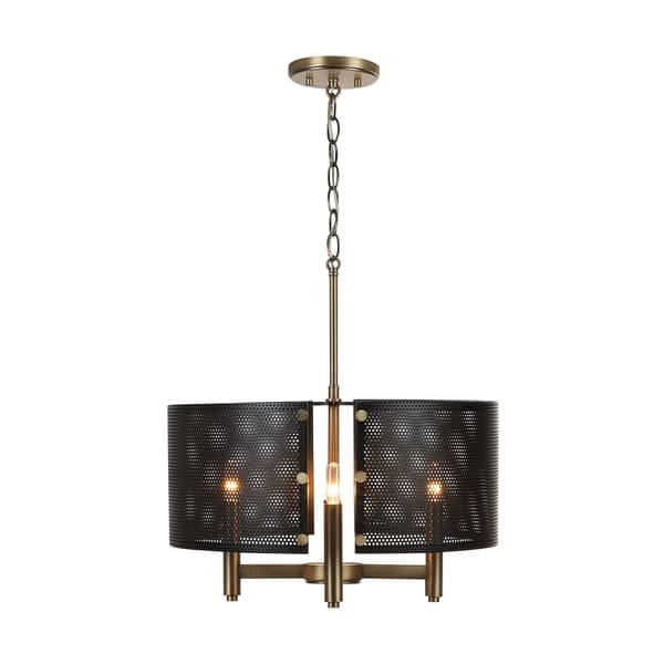 slide 2 of 4, Dax 4-light Aged Brass/Black Pendant