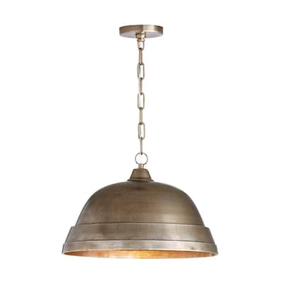 1-light Oxidized Nickel Pendant