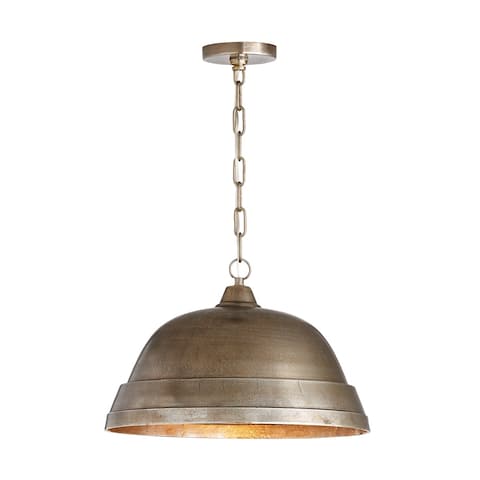 1-light Oxidized Nickel Pendant
