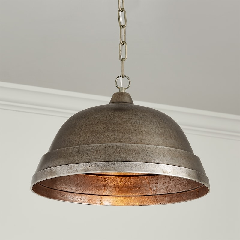 1-light Oxidized Nickel Pendant