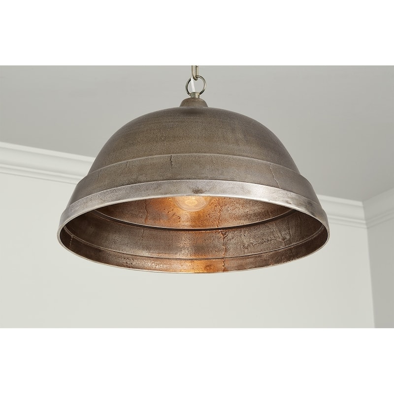 1-light Oxidized Nickel Pendant