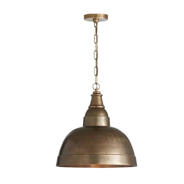 slide 2 of 3, 1-light Oxidized Brass Pendant