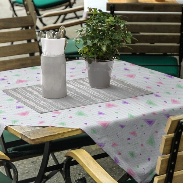 90's Retro Pattern Square Tablecloth - 58 x 58