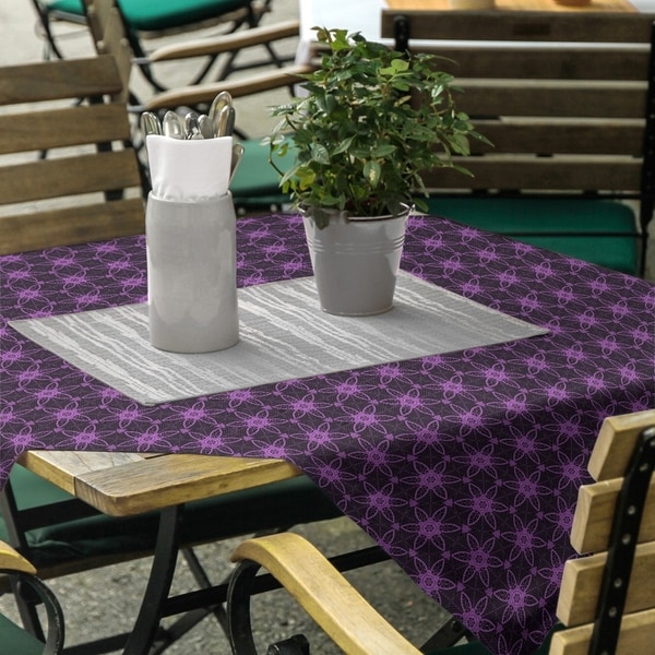 Classic Ornate Circles Square Tablecloth - 58 x 58