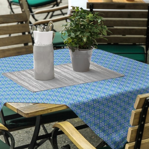 Two Color Lined Diamonds Square Tablecloth - 58 x 58