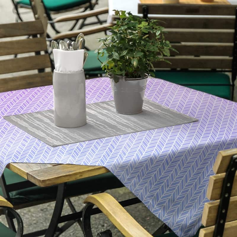 Herringbone Pattern Square Tablecloth - Blue & Purple