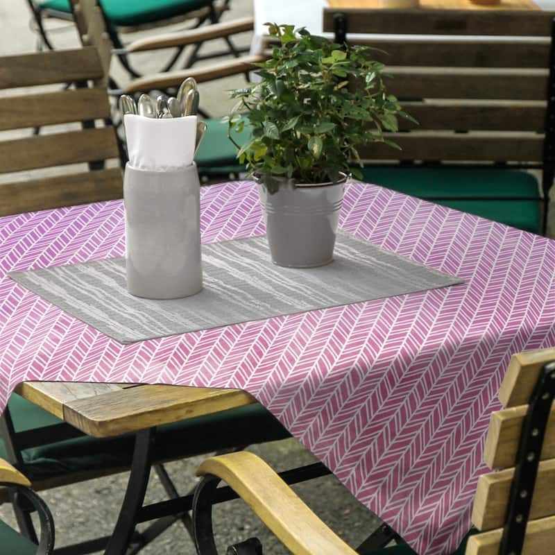 Herringbone Pattern Square Tablecloth - Red & Purple