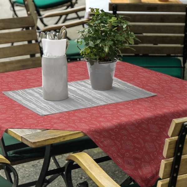Color Background Pizza Pattern Square Tablecloth - 58 x 58