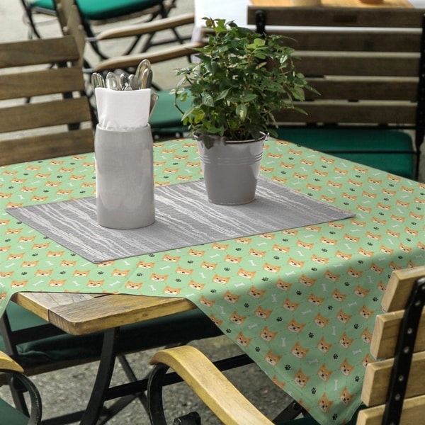 Shiba Inu Pattern Square Tablecloth. Opens flyout.
